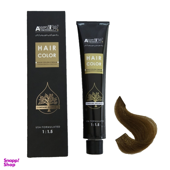 رنگ مو آوایی (Awaii) سری Argan شماره 7.3 رنگ بلوند طلایی متوسط حجم 120 میلی‌ لیتر