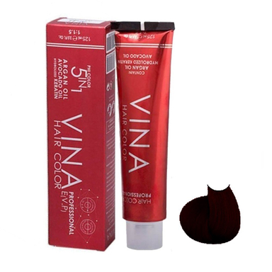 رنگ مو وینا (Vina) شماره 5.55 رنگ آلبالویی تیره حجم 125 میلی‌لیتر