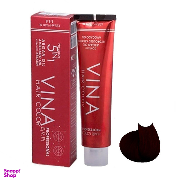 رنگ مو وینا (Vina) شماره 5.55 رنگ آلبالویی تیره حجم 125 میلی‌لیتر