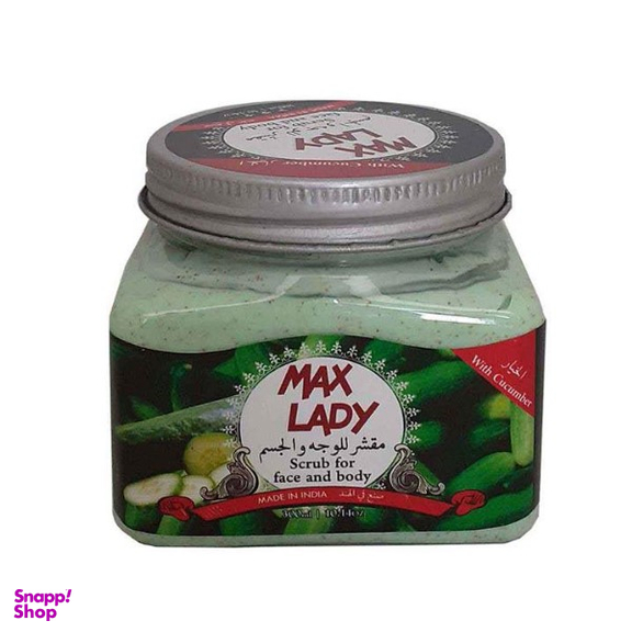 اسکراب لایه بردار پوست مکس لیدی (Max lady) حاوی عصاره خیار حجم 300 میلی‌لیتر