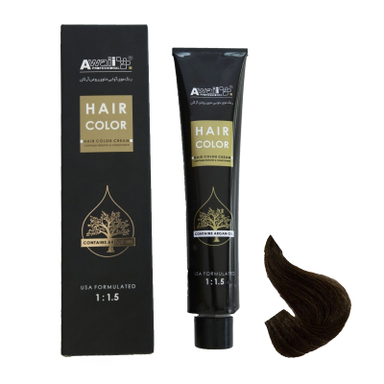 رنگ مو آوایی (Awaii) سری Argan شماره 4.1 رنگ قهوه ای دودی متوسط حجم 120 میلی‌ لیتر