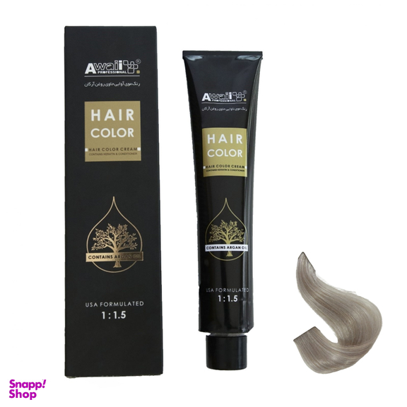 رنگ مو آوایی (Awaii) سری Argan شماره 10.1 رنگ بلوند دودی فوق العاده روشن حجم 120 میلی‌ لیتر