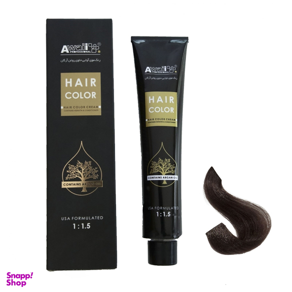 رنگ مو آوایی (Awaii) سری Argan شماره 6.17 رنگ بلوند دودی بنفش تیره حجم 120 میلی‌ لیتر
