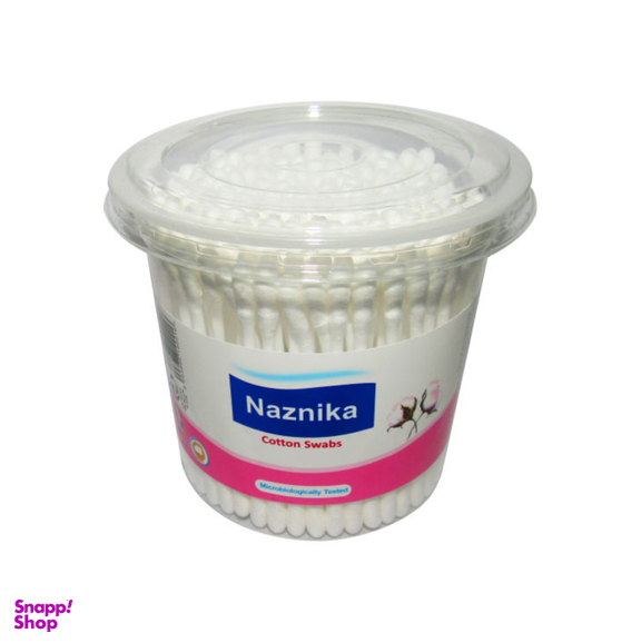 گوش پاک کن نازنیکا مدل Cotton Swabs بسته 200 عددی