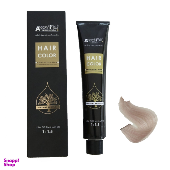 رنگ مو آوایی (Awaii) سری Argan شماره 12.71 رنگ مرواریدی پلاتینه حجم 120 میلی‌ لیتر