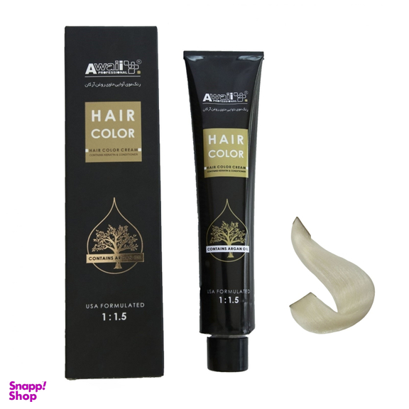 رنگ مو آوایی (Awaii) سری Argan شماره 12.21 رنگ زیتونی دودی پلاتینه حجم 120 میلی‌ لیتر