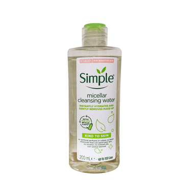 آب پاک کننده آرایش صورت سیمپل (Simple) مدل Gently Removes حجم 200 میلی لیتر