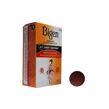 رنگ مو پودری بیگن (Bigen) شماره 47 وزن 6 گرم رنگ بلوطی تیره