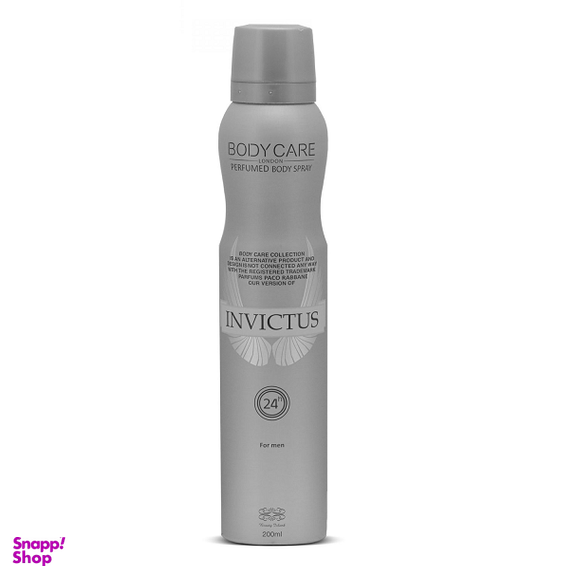 اسپری خوشبو کننده بدن مردانه بادی کر (Body care) مدل Invictus حجم 200 میلی لیتر