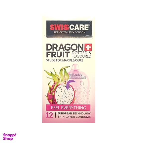 کاندوم سوئیس کر مدل Dragon Fruit بسته 12 عددی