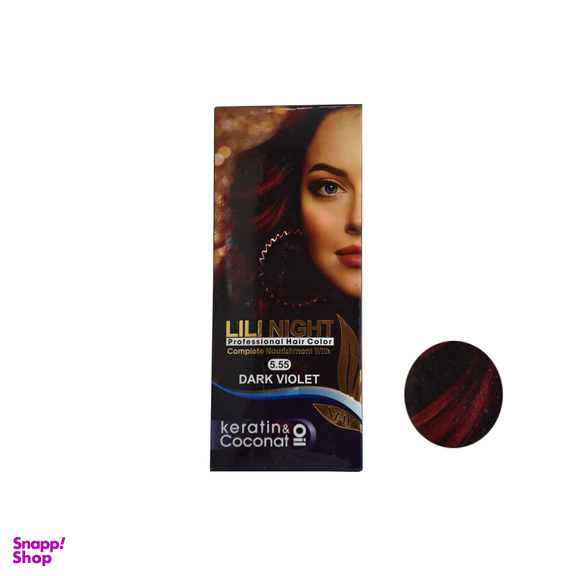 کیت رنگ مو لی لی نایت (Lili Night) شماره 5.55 رنگ شرابی تیره حجم 120 میلی‌لیتر