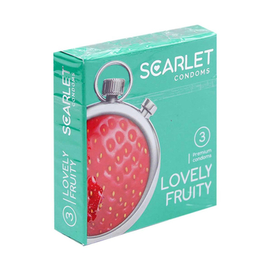 کاندوم اسکارلت (Scarlet) مدل Lovely Fruity بسته 3 عددی