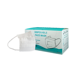 ماسک سه لایه رنگ سفید جعبه 50 عددی