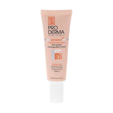 کرم پوشاننده و ضد چروک رنگی دور چشم پرودرما (Proderma) با SPF30