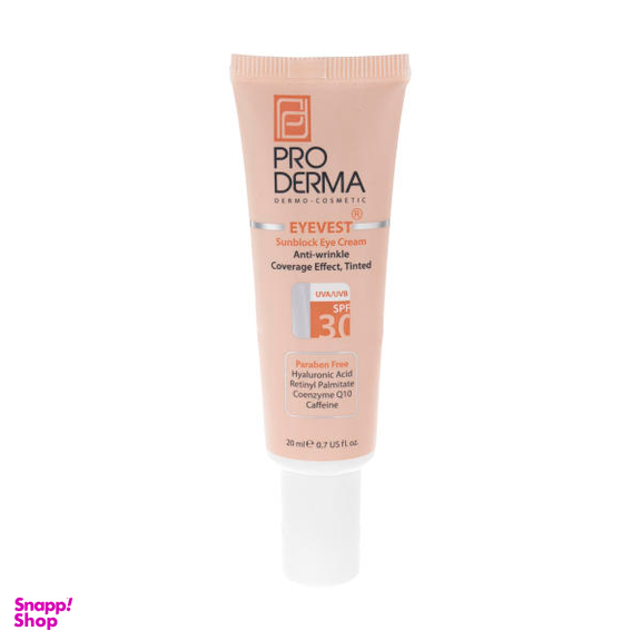کرم پوشاننده و ضد چروک رنگی دور چشم پرودرما (Proderma) با SPF30