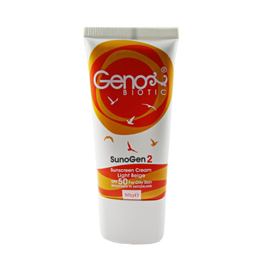 کرم ضد آفتاب ژنوبایوتیک (Geno Biotic) مدل SunoGen2 رنگ بژ روشن حجم 50 میلی‌‌لیتر