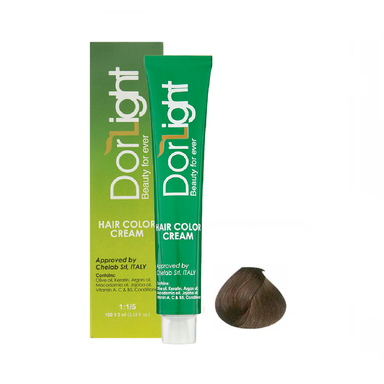 رنگ مو دورلایت (Dor Light) شماره 5.1 رنگ قهوه ای خاکستری روشن حجم 100 میلی‌لیتر