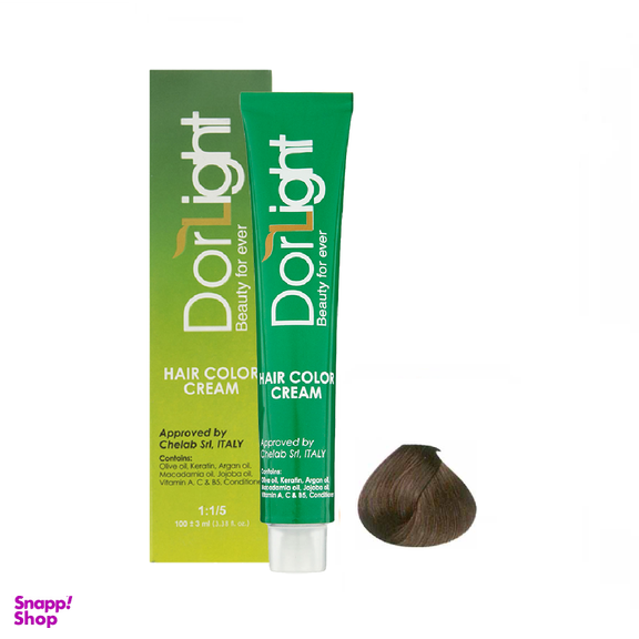 رنگ مو دورلایت (Dor Light) شماره 5.1 رنگ قهوه ای خاکستری روشن حجم 100 میلی‌لیتر