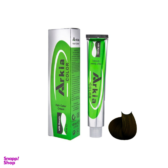 رنگ مو آرکیا (Arkia) سری زیتونی شماره 4.2 M3 رنگ قهوه ایی زیتونی متوسط حجم 100 میلی لیتر