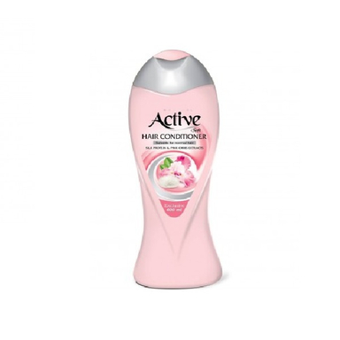 نرم کننده مو اکتیو (Active) مخصوص موهای معمولی حاوی پروتیین ابریشم و زنبق رنگ صورتی وزن 400 گرم