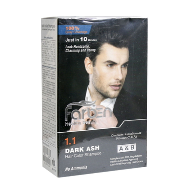 شامپو رنگ مردانه فاربن (Farben) رنگ خاکستری تیره حجم 50 میلی لیتر