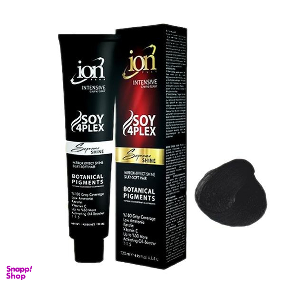رنگ مو آیون (Ion) شماره 1.1 رنگ مشکی پرکلاغی حجم 120 میلی‌لیتر