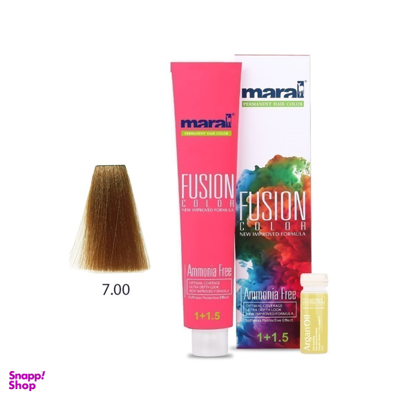 رنگ مو فاقد آمونیاک مارال (Maral) مدل Fusion شماره 7.00 رنگ بلوند متوسط اکسترا حجم 100 میلی‌لیتر