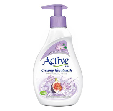 مایع دستشویی کرمی اکتیو (Active) مدل بنفش حجم 350 میلی‌ لیتر