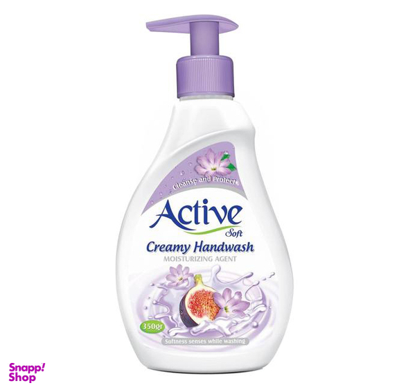 مایع دستشویی کرمی اکتیو (Active) مدل بنفش حجم 350 میلی‌ لیتر