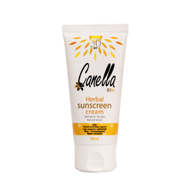 کرم ضدآفتاب کنلامکس (Canella max) SPF50 طبیعی مناسب انواع پوست 50 میلی‌لیتر