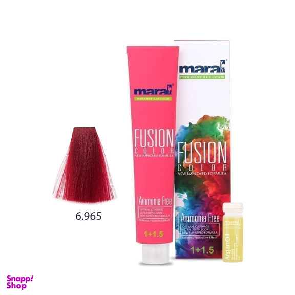 رنگ مو فاقد آمونیاک مارال (Maral) مدل Fusion شماره 6.965 رنگ تمشکی حجم 100 میلی‌لیتر