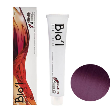 رنگ مو بیول (Biol) سری Professional شماره 7.22 رنگ بادمجانی متوسط حجم 100 میلی‌ لیتر