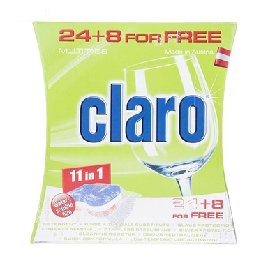 قرص ماشین ظرفشویی کلارو مدل 11in1 بسته 32 عددی
