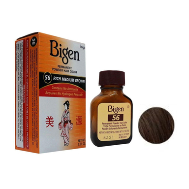 رنگ مو پودری بیگن (Bigen) شماره 56 وزن 6 گرم رنگ قهوه ای متوسط