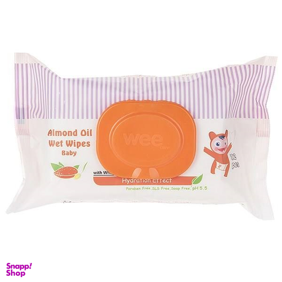 دستمال مرطوب وی کر (Wee care) مدل Almond Oil بسته 72 عددی
