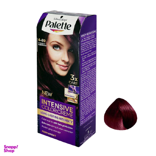 کیت رنگ مو پلت (Palette) مدل Intensive شماره 4.89 رنگ ماهگونی تیره مایل به بنفش حجم 50 میلی‌لیتر