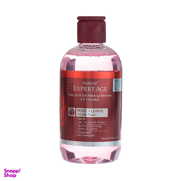 مایع پاک کننده آرایش اطراف چشم و صورت آردن (Ardene) سری Expert Age مدل Pearl Cleanse مناسب انواع پوست حجم 250 میلی‌ لیتر