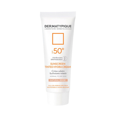 ضد آفتاب درماتیپیک با spf50 مناسب پوست خشک رنگ بژ طبیعی وزن 50 گرم
