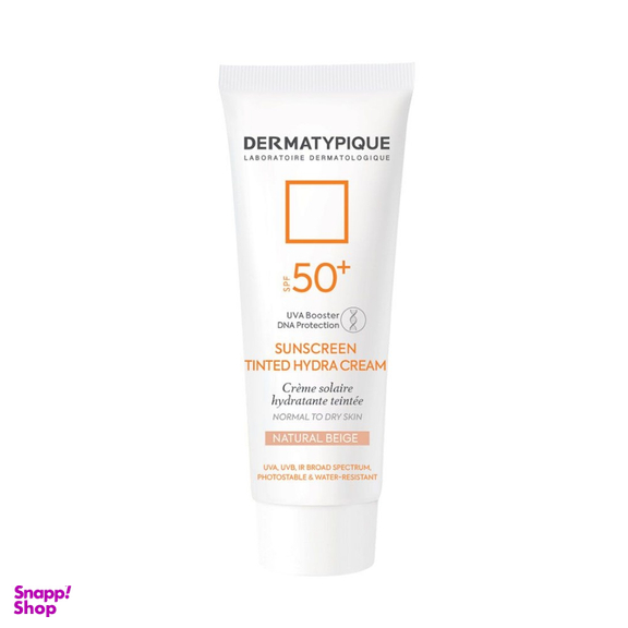ضد آفتاب درماتیپیک با spf50 مناسب پوست خشک رنگ بژ طبیعی وزن 50 گرم