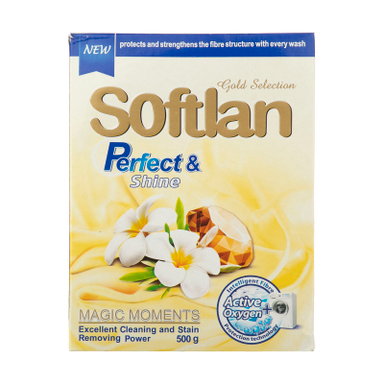 پودر ماشین لباسشویی سافتلن سری Gold Selection مدل Perfect And Shine وزن 500 گرم