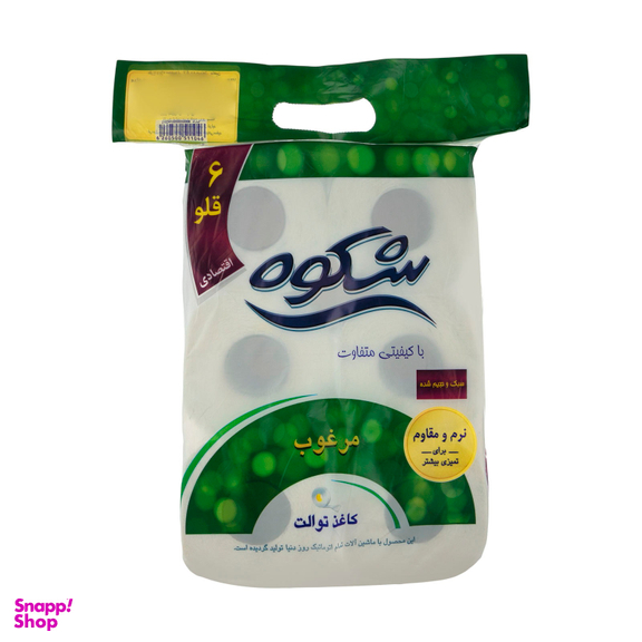 دستمال توالت شکوه کد 01 بسته 6 عددی