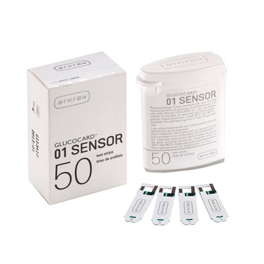 نوار تست قند خون آرکری مدل Glucocard-01 Sensor بسته 50 عددی رنگ سفید