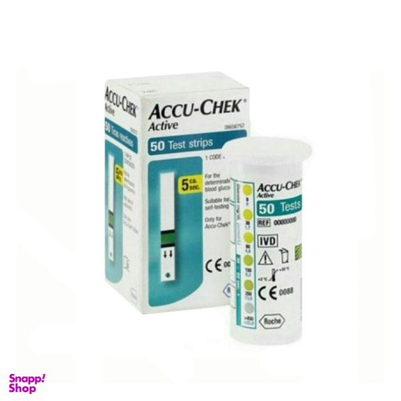 نوار دستگاه تست قند آکیو چک (Accu-Chek) مدل Sensor رنگ سفید بسته 50 عددی