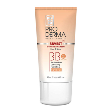 کرم پوشاننده رنگی پرودرما سری Bbvest مدل Light Beige حجم 40 میلی گرم