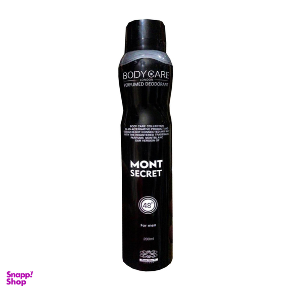 اسپری دیودورانت مردانه بادی کر (Body Care) مدل Mont Secret حجم 200 میلی لیتر