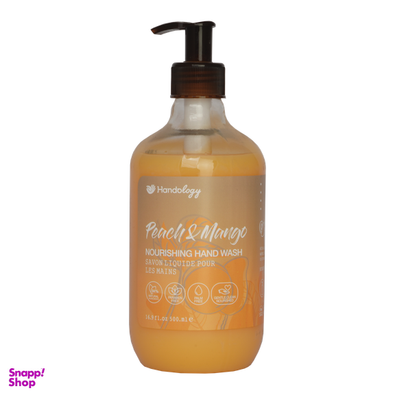مایع دستشویی کرمی هندولوژی (Handology) مدل Peach & Mango حجم 500 میلی لیتر