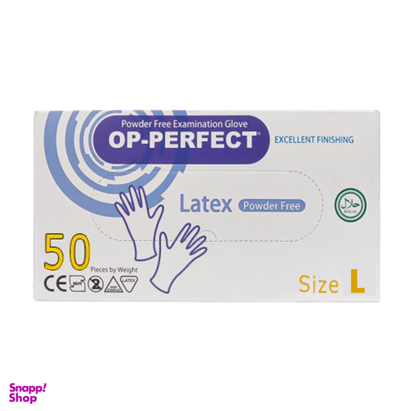 دستکش لاتکس اپی پرفکت (Op perfect) بسته 100 عددی سایز L