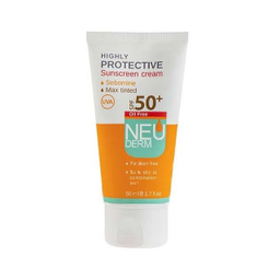 کرم محافظ آفتاب نیودرم (Neuderm) با SPF50+ بی رنگ حجم 50 میلی لیتر