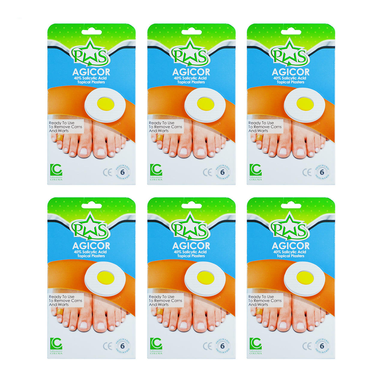 چسب ضد میخچه و زگیل آجیکور (Agicor) مدل 40% Salicylic Acid بسته 6 عددی