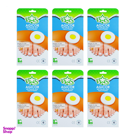 چسب ضد میخچه و زگیل آجیکور (Agicor) مدل 40% Salicylic Acid بسته 6 عددی